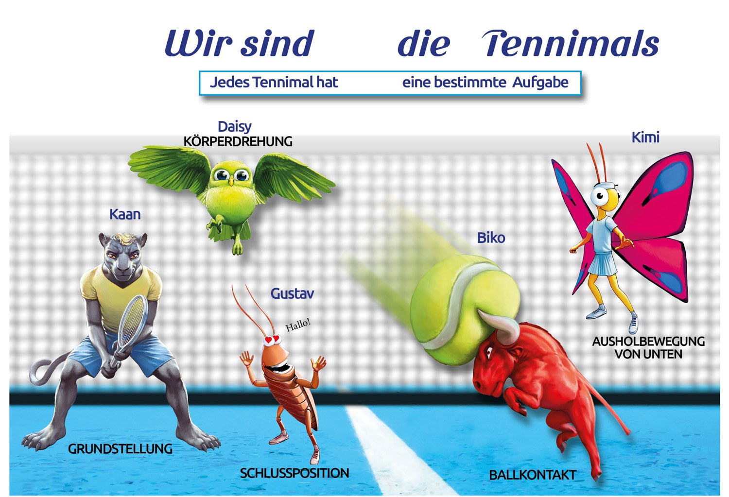Wir sind die Tennimals – Kaan, Daisy, Kimi, Biko und Gustav